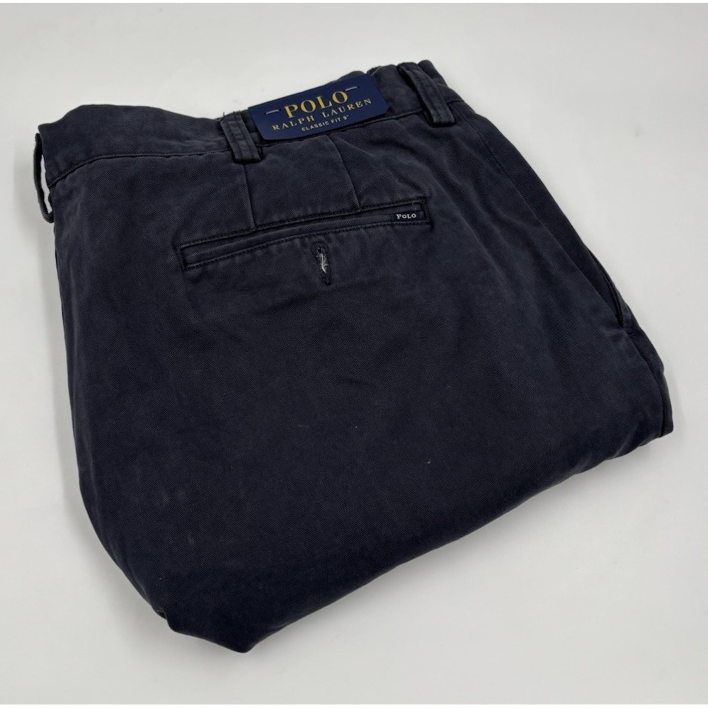 NWT Polo Ralph Lauren Men's 38 Classic Fit 9" Cotton Navy‎ Flat Front Shorts